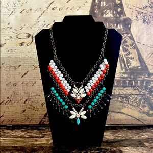 Elegant Multicolor Beaded rare NECKLACE EUC